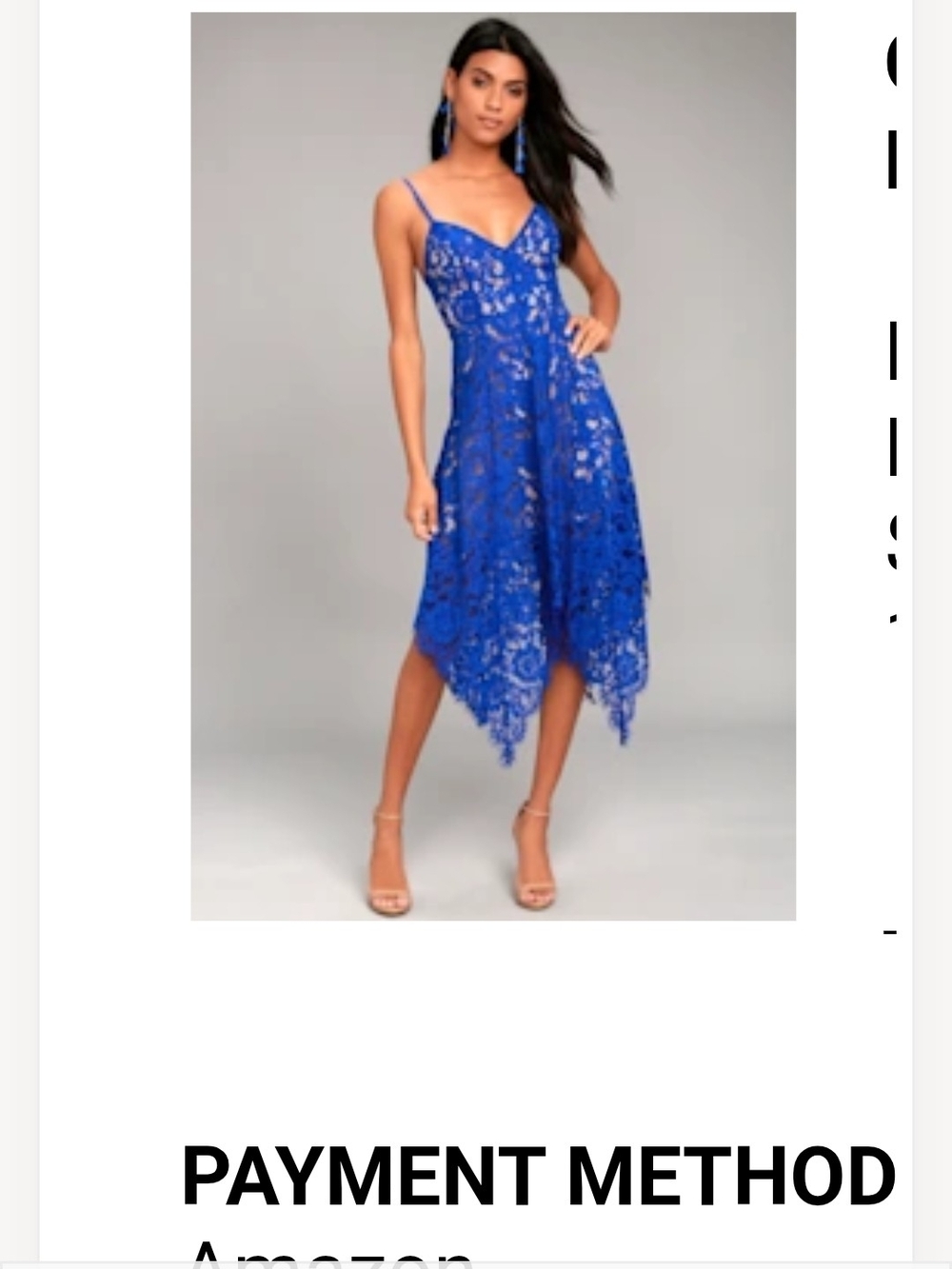 Lulu's Royal Blue Lace Midi Dress